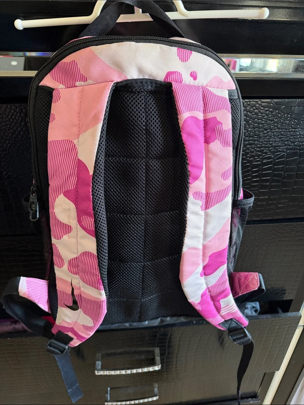 Nike Hot Pink Hoodie with Pink Camo Backpack Set